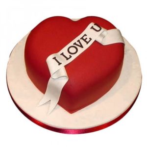Valentine Love You Heart Shape Cake