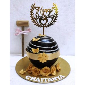 Pinata Chocolate Ball Hammer Cake